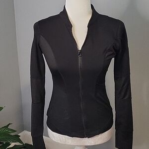 90 Degree By Reflex Black Stretchy Zip Running Workout Athleisure Jacket Size XS